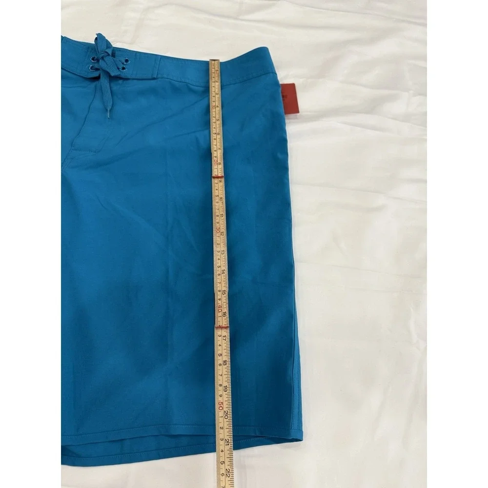 Mossimo Supply Co Men Board Short 38 Blue Drawstring Mid Rise Lightweight Beach